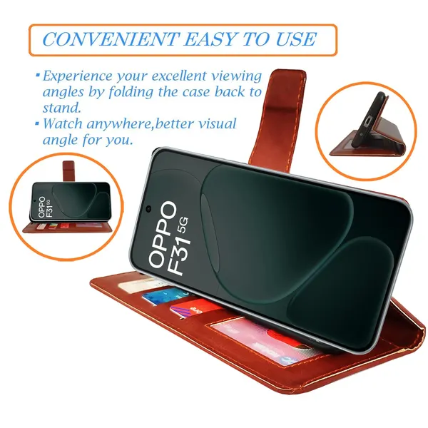 Brown_GP_Flip_Cover_for_Oppo_F31_5G|_Leather_Finish|Shock_Proof|Magnetic_Clouser_Compatible_with_Oppo_F31_5G_(Brown)