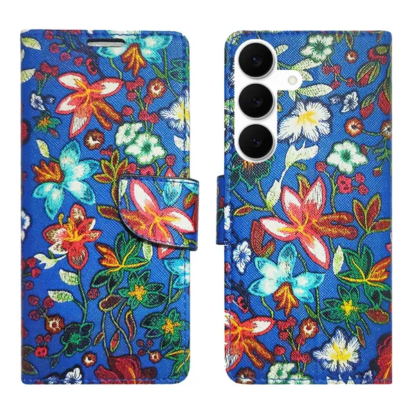 Blue_Pattern_Flip_Cover_for_Samsung_S25_FE_5G|_Leather_Finish|Shock_Proof|Magnetic_Clouser_Compatible_with_Samsung_S25_FE_5G_(Blue)