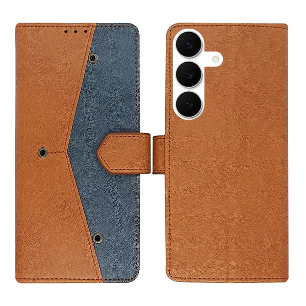 Kite_Brown_Flip_Cover_for_Samsung_S25_FE_5G|_Leather_Finish|Shock_Proof|Magnetic_Clouser_Compatible_with_Samsung_S25_FE_5G_(Brown)