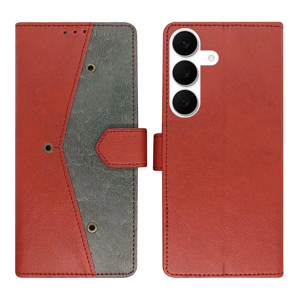Kite_Red_Flip_Cover_for_Samsung_S25_FE_5G|_Leather_Finish|Shock_Proof|Magnetic_Clouser_Compatible_with_Samsung_S25_FE_5G_(Red)