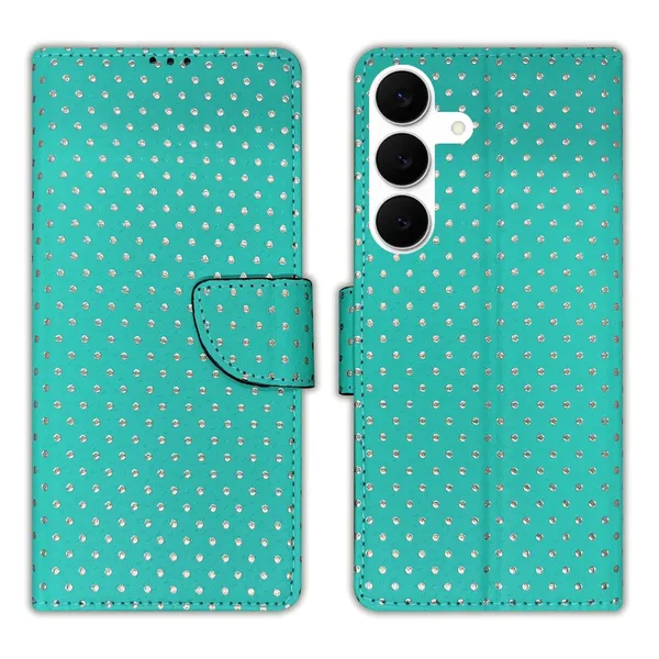 Aqua_Marine_Green_Dot_Flip_Cover_for_Samsung_S25_FE_5G|_Leather_Finish|Shock_Proof|Magnetic_Clouser_Compatible_with_Samsung_S25_FE_5G_(Green)