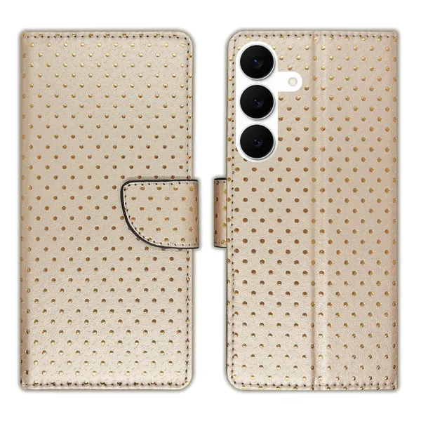 Skin_Dot_Flip_Cover_for_Samsung_S25_FE_5G|_Leather_Finish|Shock_Proof|Magnetic_Clouser_Compatible_with_Samsung_S25_FE_5G_(Brown)
