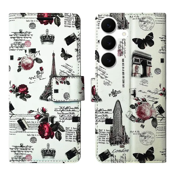 White_Tower_Flip_Cover_for_Samsung_S25_FE_5G|_Leather_Finish|Shock_Proof|Magnetic_Clouser_Compatible_with_Samsung_S25_FE_5G_(White)