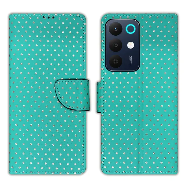 Aqua_Marine_Green_Dot_Flip_Cover_for_Realme_15X_5G|_Leather_Finish|Shock_Proof|Magnetic_Clouser_Compatible_with_Realme_15X_5G_(Green)