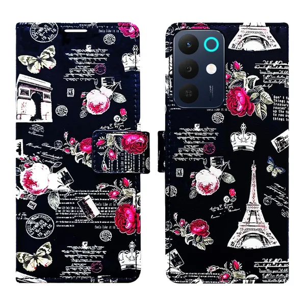 Black_Tower_Flip_Cover_for_Realme_15X_5G|_Leather_Finish|Shock_Proof|Magnetic_Clouser_Compatible_with_Realme_15X_5G_(Black)