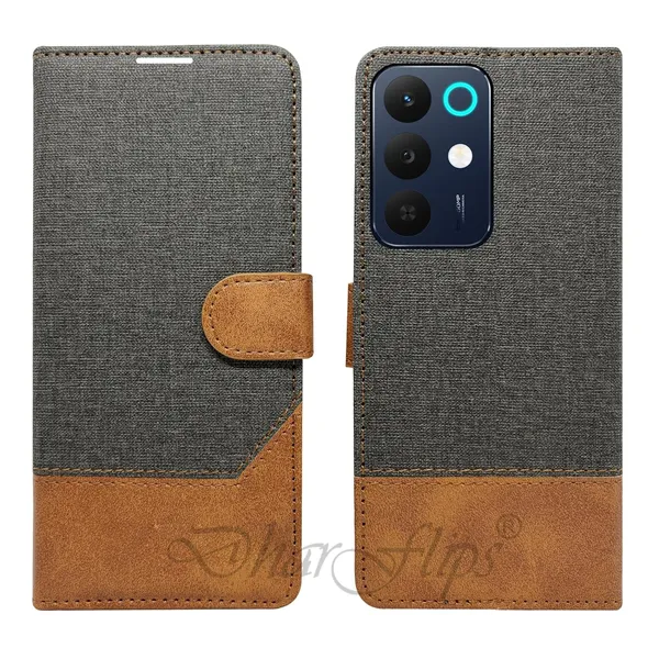 Khadi_Black_Flip_Cover_for_Realme_15X_5G|_Leather_Finish|Shock_Proof|Magnetic_Clouser_Compatible_with_Realme_15X_5G_(Black)