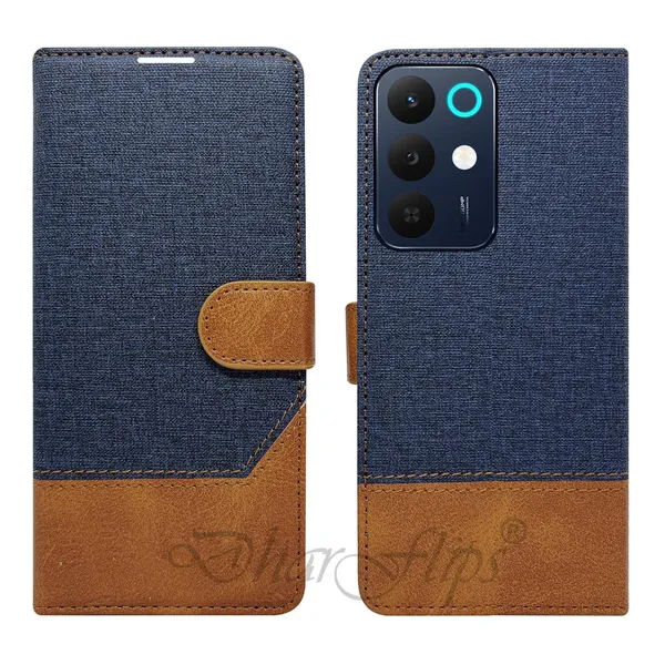 Khadi_Blue_Flip_Cover_for_Realme_15X_5G|_Leather_Finish|Shock_Proof|Magnetic_Clouser_Compatible_with_Realme_15X_5G_(Blue)
