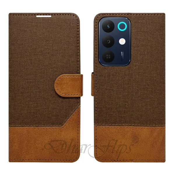 Khadi_Brown_Flip_Cover_for_Realme_15X_5G|_Leather_Finish|Shock_Proof|Magnetic_Clouser_Compatible_with_Realme_15X_5G_(Brown)