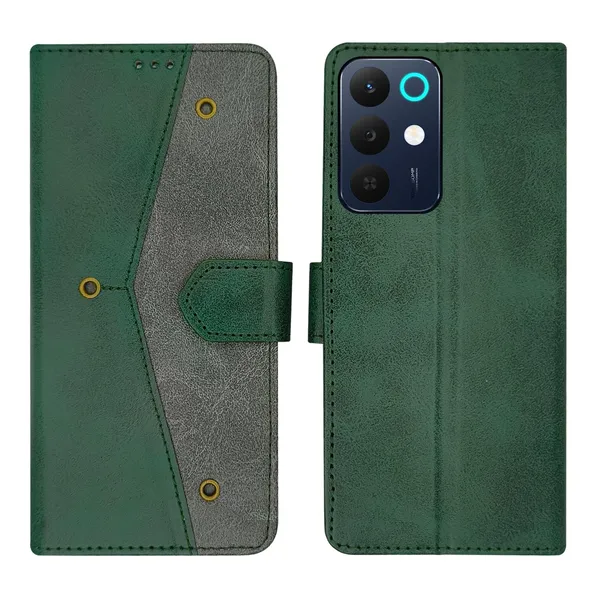 Kite_Green_Flip_Cover_for_Realme_15X_5G|_Leather_Finish|Shock_Proof|Magnetic_Clouser_Compatible_with_Realme_15X_5G_(Green)