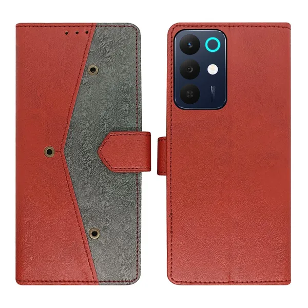Kite_Red_Flip_Cover_for_Realme_15X_5G|_Leather_Finish|Shock_Proof|Magnetic_Clouser_Compatible_with_Realme_15X_5G_(Red)