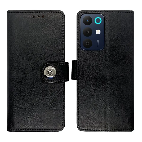 Manjoor_Black_Flip_Cover_for_Realme_15X_5G|_Leather_Finish|Shock_Proof|Magnetic_Clouser_Compatible_with_Realme_15X_5G_(Black)