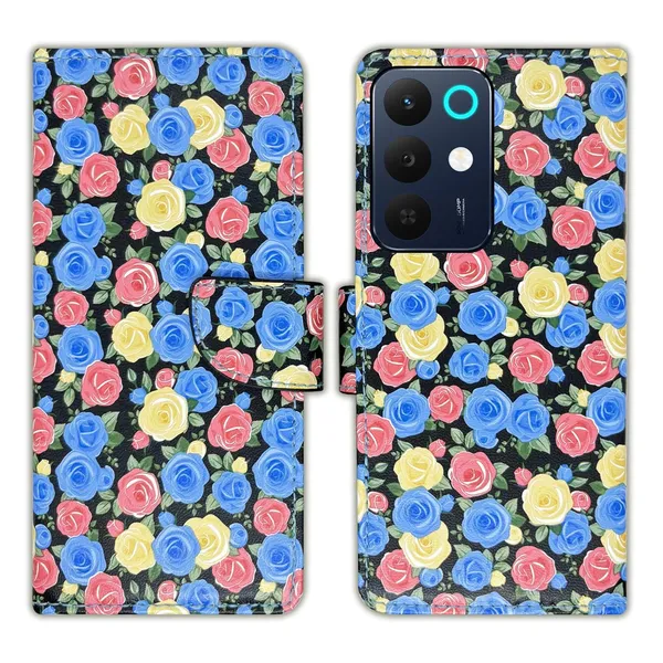 Rose_Blue_Flip_Cover_for_Realme_15X_5G|_Leather_Finish|Shock_Proof|Magnetic_Clouser_Compatible_with_Realme_15X_5G_(Blue)