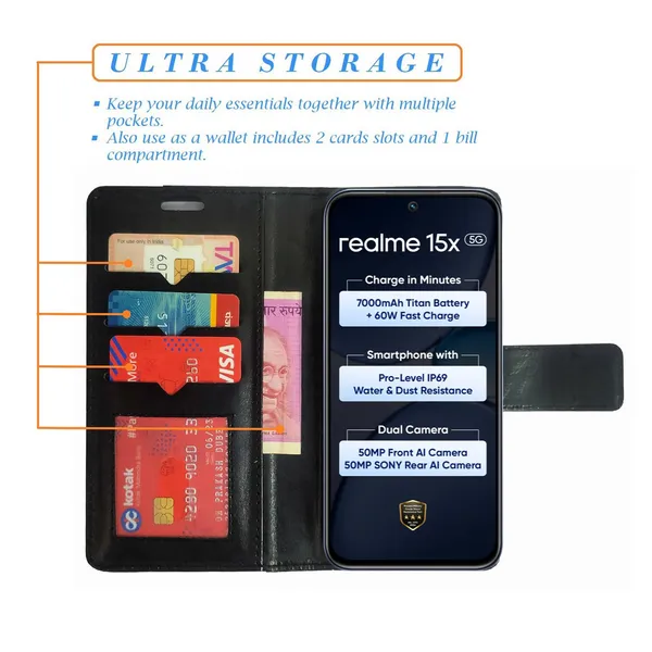 Black_GP_Flip_Cover_for_Realme_15X_5G|_Leather_Finish|Shock_Proof|Magnetic_Clouser_Compatible_with_Realme_15X_5G_(Black)