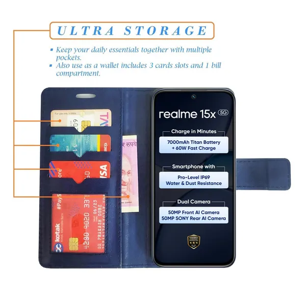 Blue_GP_Flip_Cover_for_Realme_15X_5G|_Leather_Finish|Shock_Proof|Magnetic_Clouser_Compatible_with_Realme_15X_5G_(Blue)