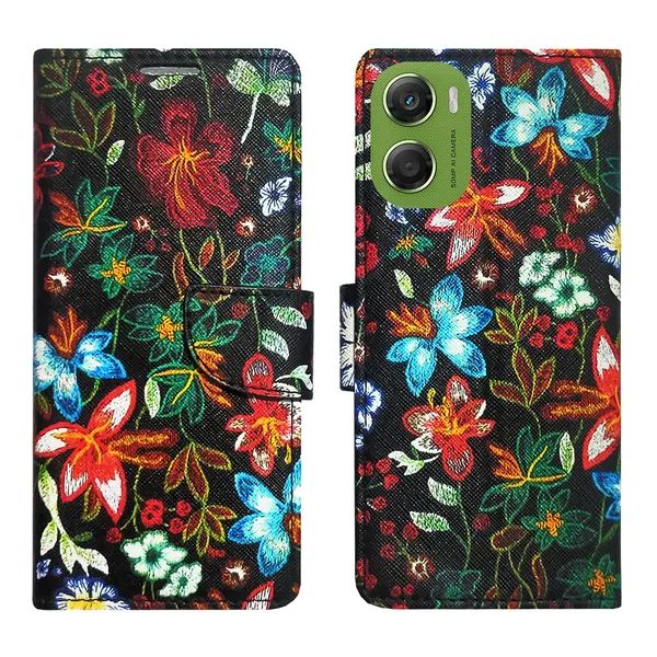 Black_Pattern_Flip_Cover_for_Moto_G06_Power|_Leather_Finish|Shock_Proof|Magnetic_Clouser_Compatible_with_Moto_G06_Power_(Black)