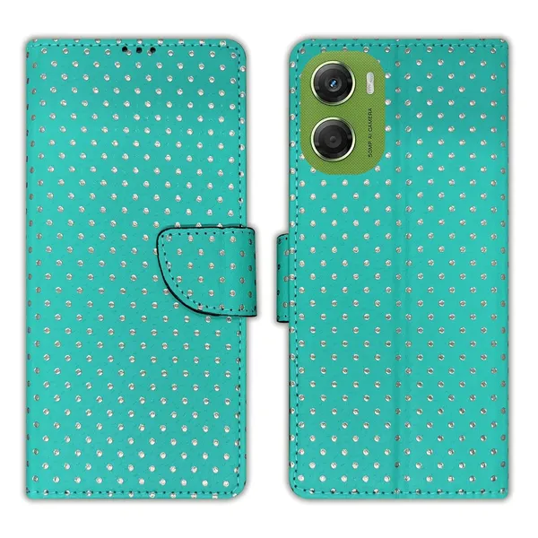 Aqua_Marine_Green_Dot_Flip_Cover_for_Moto_G06_Power|_Leather_Finish|Shock_Proof|Magnetic_Clouser_Compatible_with_Moto_G06_Power_(Green)