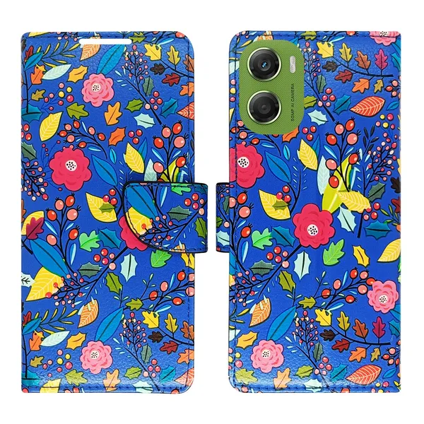 Garden_Blue_Flip_Cover_for_Moto_G06_Power|_Leather_Finish|Shock_Proof|Magnetic_Clouser_Compatible_with_Moto_G06_Power_(Blue)