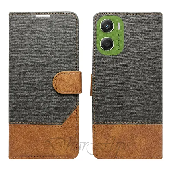 Khadi_Black_Flip_Cover_for_Moto_G06_Power|_Leather_Finish|Shock_Proof|Magnetic_Clouser_Compatible_with_Moto_G06_Power_(Black)