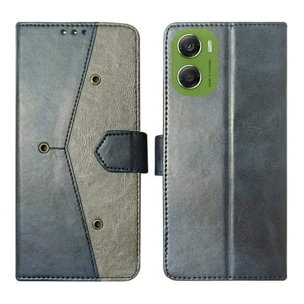 Kite_Blue_Flip_Cover_for_Moto_G06_Power|_Leather_Finish|Shock_Proof|Magnetic_Clouser_Compatible_with_Moto_G06_Power_(Blue)