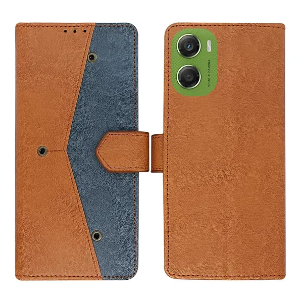 Kite_Brown_Flip_Cover_for_Moto_G06_Power|_Leather_Finish|Shock_Proof|Magnetic_Clouser_Compatible_with_Moto_G06_Power_(Brown)