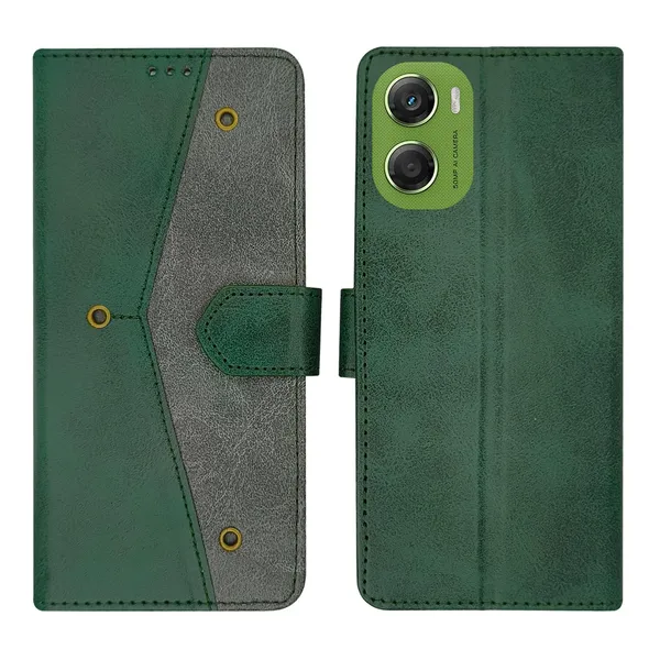 Kite_Green_Flip_Cover_for_Moto_G06_Power|_Leather_Finish|Shock_Proof|Magnetic_Clouser_Compatible_with_Moto_G06_Power_(Green)