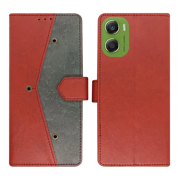 Kite_Red_Flip_Cover_for_Moto_G06_Power|_Leather_Finish|Shock_Proof|Magnetic_Clouser_Compatible_with_Moto_G06_Power_(Red)