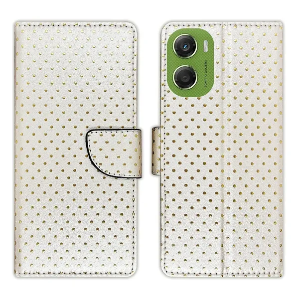 Silver_Dot_Flip_Cover_for_Moto_G06_Power|_Leather_Finish|Shock_Proof|Magnetic_Clouser_Compatible_with_Moto_G06_Power_(White)