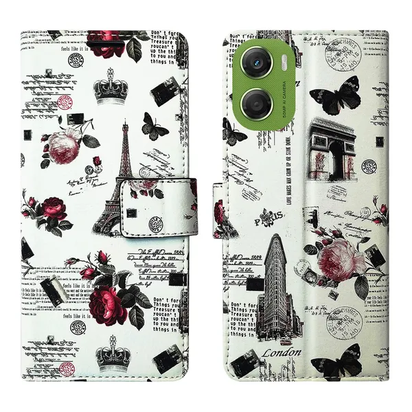 White_Tower_Flip_Cover_for_Moto_G06_Power|_Leather_Finish|Shock_Proof|Magnetic_Clouser_Compatible_with_Moto_G06_Power_(White)