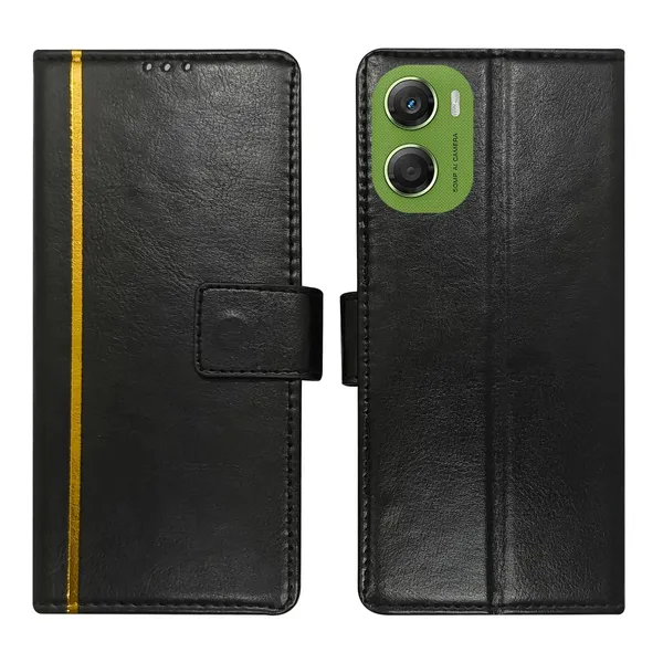 Black_GP_Flip_Cover_for_Moto_G06_Power|_Leather_Finish|Shock_Proof|Magnetic_Clouser_Compatible_with_Moto_G06_Power_(Black)
