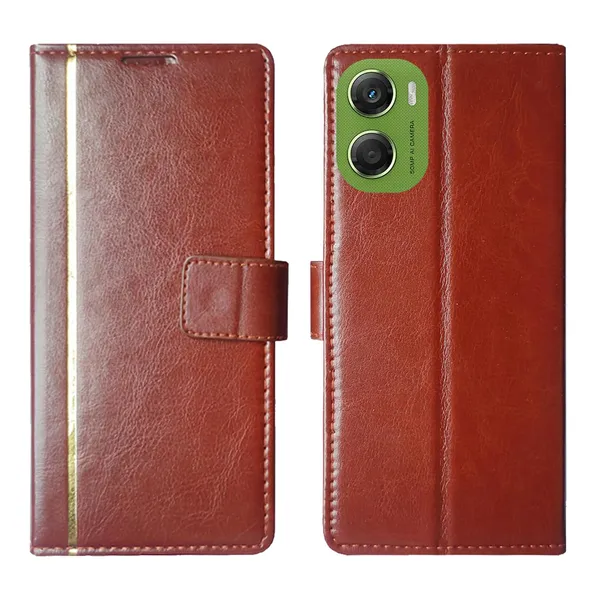 Brown_GP_Flip_Cover_for_Moto_G06_Power|_Leather_Finish|Shock_Proof|Magnetic_Clouser_Compatible_with_Moto_G06_Power_(Brown)
