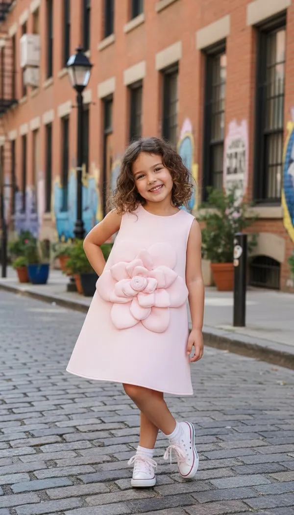 PINK_SCUBA_DRESS_WITH_SAME_TONE_FLOWER
