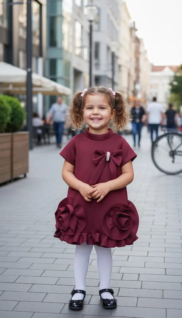 MAROON_SCUBA_DRESS_WITH_BOW_AND_FLOWER