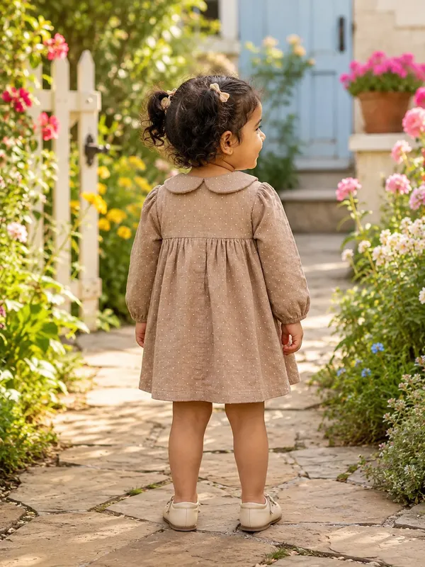 BEIGE_CORDROI_BABY_FROCK