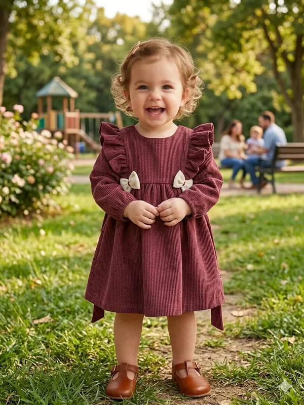 WINE_VELVET_FROCK_WITH_ROUND_NECK