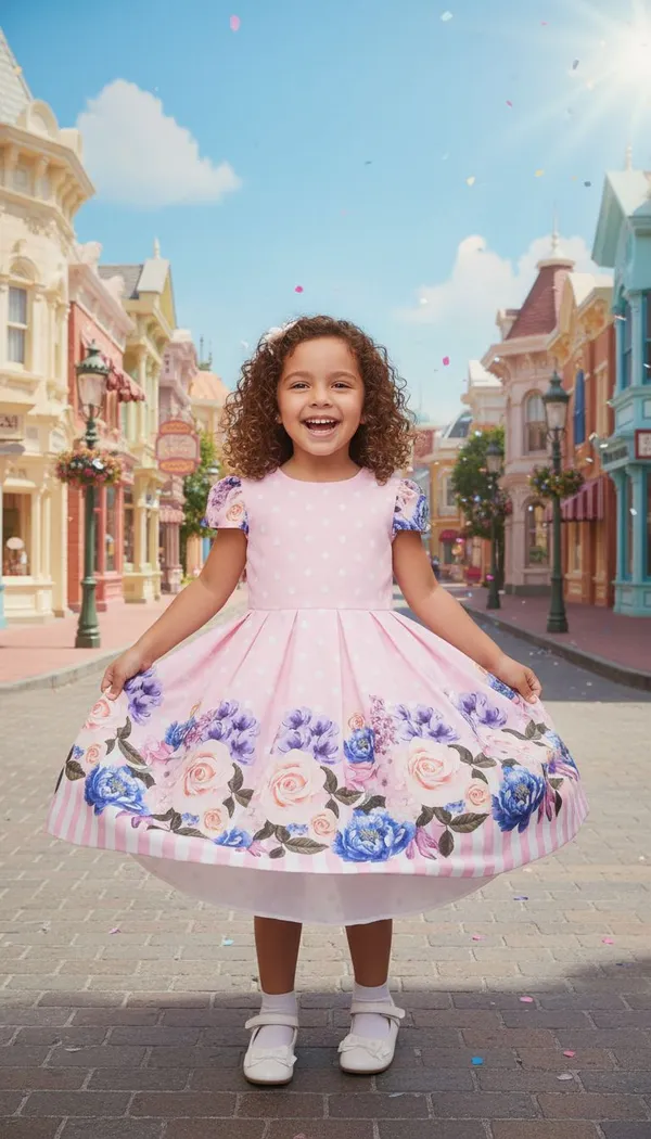 pink_satin_flower_print_frock
