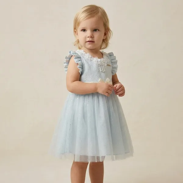 Girls_Light_Blue_Cotton__Floral_Embellishment_Party_Dress_For_Girls