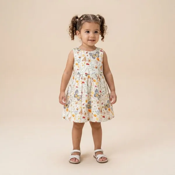 Multicolor_Cotton_Butterfly_Print_Sleeveless_Summer_Dress_For_Girls