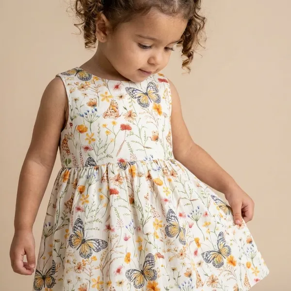 Multicolor_Cotton_Butterfly_Print_Sleeveless_Summer_Dress_For_Girls