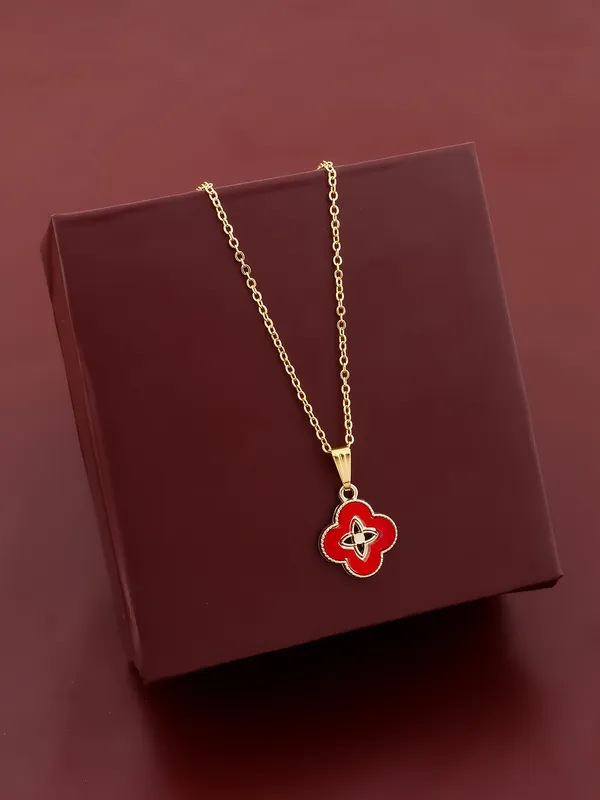 Red_&_Golden_Finish_Stainless_Steel_Premium_Necklace_Chain_For_Women