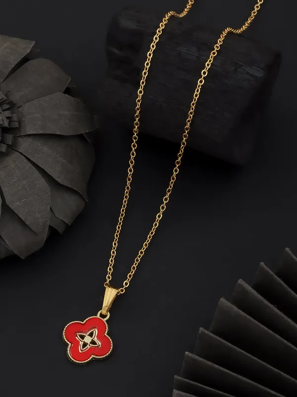 Red_&_Golden_Finish_Stainless_Steel_Premium_Necklace_Chain_For_Women