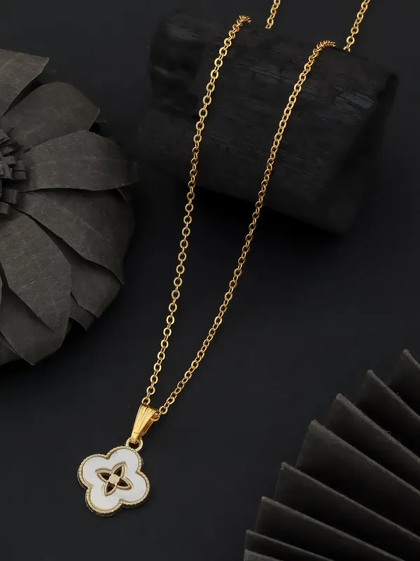 White_&_Golden_Finish_Stainless_Steel_Premium_Necklace_Chain_For_Women
