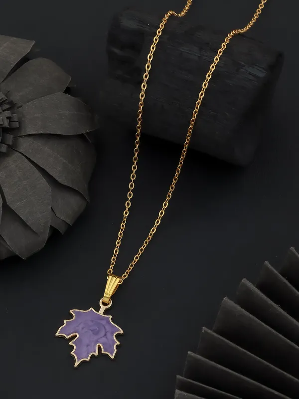Purple_&_Golden_Finish_Stainless_Steel_Premium_Necklace_Chain_For_Women