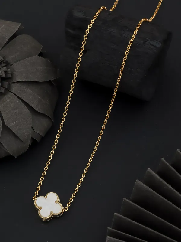 White_&_Golden_Finish_Stainless_Steel_Premium_Necklace_Chain_For_Women