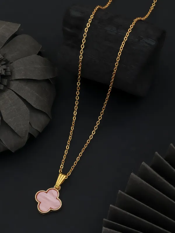 Pink_&_Golden_Finish_Stainless_Steel_Premium_Necklace_Chain_For_Women