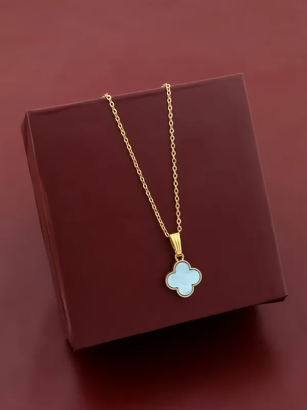 Aqua_&_Golden_Finish_Stainless_Steel_Premium_Necklace_Chain_For_Women