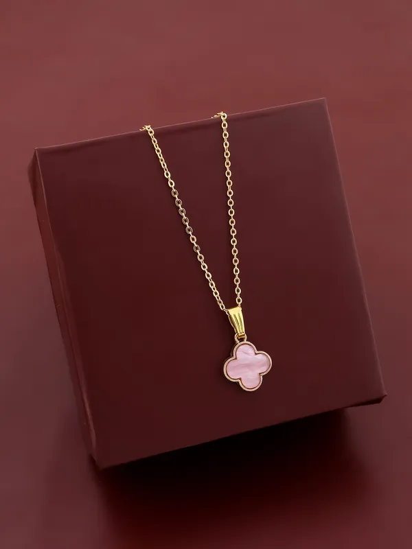 Pink_&_Golden_Finish_Stainless_Steel_Premium_Necklace_Chain_For_Women