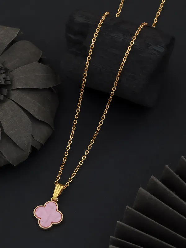 Pink_&_Golden_Finish_Stainless_Steel_Premium_Necklace_Chain_For_Women
