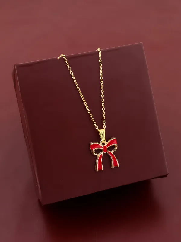 Red_&_Golden_Finish_Stainless_Steel_Premium_Necklace_Chain_For_Women