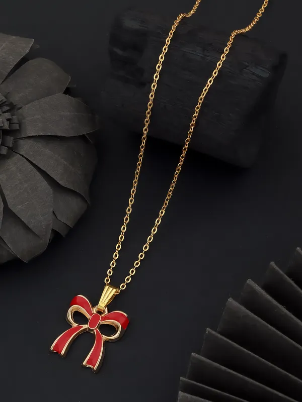 Red_&_Golden_Finish_Stainless_Steel_Premium_Necklace_Chain_For_Women