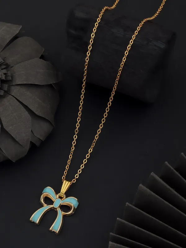 Sky_Blue_&_Golden_Finish_Stainless_Steel_Premium_Necklace_Chain_For_Women